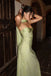 Elegant Green Spaghetti Strap Mermaid Long Prom Dress Ideas, Evening Party Dresses, OLP1574