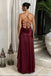 Sexy Burgundy Spaghetti Strap High Low Long Prom Dress Ideas, Evening Party Dresses, OLP1490