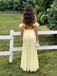 Modern Yellow Ruffled Off-Shoulder Party Dress Sheath Long Prom Dress,OLP2358