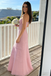 Beautiful Strapless Pink Pleated Chiffon Prom Gown Flattering A-Line Shape,OLP2143