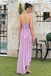 Unique Sweetheart Lavender Prom Dress Pleated Chiffon Wrap Silhouette Lace Details,OLP2057