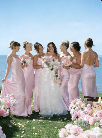 Sexy Strapless Satin Bridesmaid Dresses Slim Fit Mermaid Maid of Honori,BG960