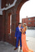 Elegant Orange V-Neck Mermaid Side Slit Long Prom Dress Ideas, Evening Party Dresses, OLP1447