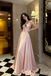 Fancy Pink Satin Prom Dress Halter Cut-out Floral Detail A-Line Gown,OLP1951