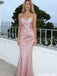 Classy Pink Satin Formal Dress Sweetheart Beaded Trim Strapless Fit,OLP1966