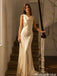 Sexy Ivory Silk Slip Prom Dress Minimalist Cowl Neck Sleeveless Evening Gown,OLP2289