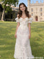 Vintage White Lace Corset Prom Gown Off-Shoulder Tiered Skirt Cottagecore Style,OLP2127