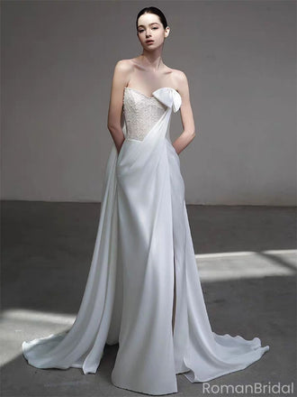 Elegant White Sweetheart Mermaid Long Prom Dress Ideas, Evening Party Dresses, OLP1374