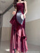 Elegant Red Spaghetti Strap Sleeveless Mermaid Long Prom Dress Ideas, Evening Party Dresses , OLP1209