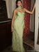 Elegant Green Spaghetti Strap Mermaid Long Prom Dress Ideas, Evening Party Dresses, OLP1574