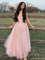 Dreamy Blush Pink Tulle Prom Gown Corset Top Sleeveless A-Line Ball Dress,OLP1838