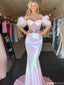 Sparkly Pink Sweetheart Mermaid Long Prom Dress Ideas, Evening Party Dresses, OLP1667