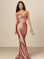 Elegant Coral Sweetheart Mermaid Long Prom Dress Ideas, Evening Party Dresses, OLP1687