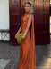 Elegant Orange Halter Mermaid Long Prom Dress Ideas, Evening Party Dresses, OLP1482
