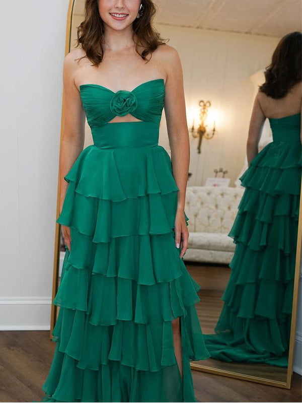 Formal Sweetheart Sleeveless A-line Jersey Evening Prom Dresses Online, OLP1015