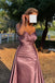 Gorgeous Purple Off-Shoulder Sleeveless Mermaid Long Prom Dress Ideas, Evening Party Dresses ,OLP1180