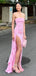 Cute Sweetheart Sleeveless Mermaid Satin Long Evening Prom Dresses Online, OLP773