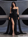 Classy Black Strapless Sequin Sheath Prom Dress Cape,OLP2466