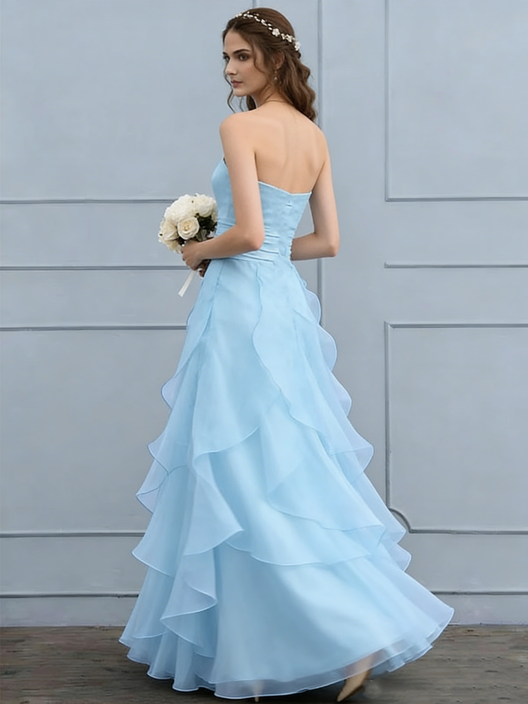 Elegant Blue Sweetheart A-Line Long Prom Dress Ideas, Evening Party Dresses, OLP1440