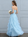 Elegant Blue Sweetheart A-Line Long Prom Dress Ideas, Evening Party Dresses, OLP1440