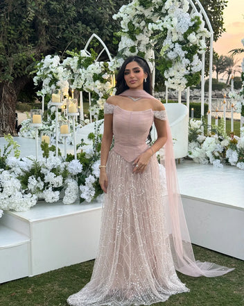 Elegant Pink Off-Shoulder Sleeveless A-Line Long Prom Dress Ideas, Evening Party Dresses ,OLP1196