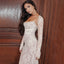 Elegant White Lace Long Sleeve Mermaid Long Prom Dress Ideas, Evening Party Dresses , OLP1203
