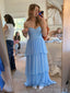 Soft Sweetheart Sleeveless A-line Chiffon Evening Prom Dresses Online, OLP999