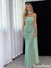 Modern Mint Green Sequin Strapless Column Prom Dress,OLP2452