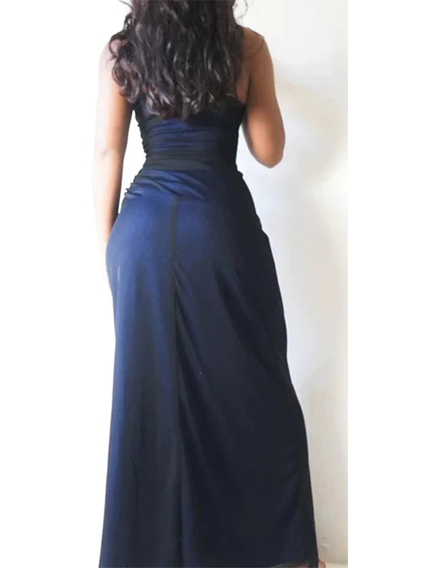 Elegant Spaghetti Straps Mermaid Royal Blue Long Evening Prom Dress Online, OL048