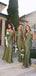Elegant Green Mismatched Sleeveless Mermaid Long Bridesmaid Dresses Online, BG906