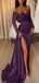 Sexy Purple Sweetheart Lace Long Sleeve Mermaid Long Prom Dress Ideas, Evening Party Dresses , OLP1204