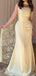 Elegant Yellow Sweetheart  Mermaid Long Prom Dress Ideas, Evening Party Dresses, OLP1425