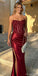 Sexy Red Sweetheart Mermaid Side Slit Long Prom Dress Ideas, Evening Party Dresses, OLP1688