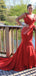 Sexy Red V-Neck Mermaid Long Prom Dress Ideas, Evening Party Dresses, OLP1462