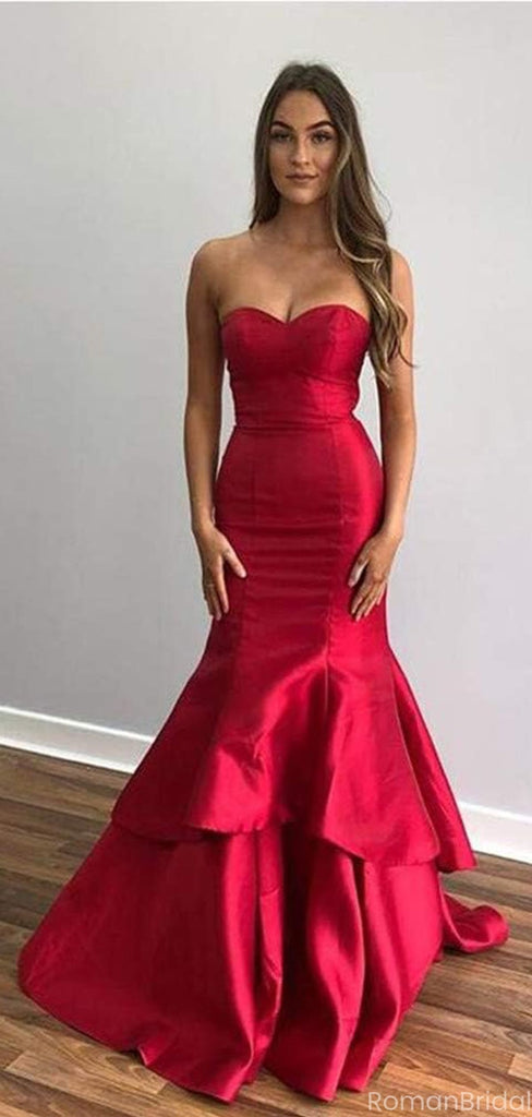 Gorgeous Red Sweetheart Mermaid Long Prom Dress Ideas, Evening Party Dresses, OLP1438