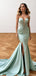 Elegant Green Sweetheart Sleeveless Mermaid Side Slit Long Prom Dress Ideas, Evening Party Dresses ,OLP1192