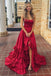 Pretty Rose Pink Spaghetti Strap Satin High Low Prom Dress with Tiered Ruffles,OLP1756