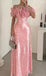 Sparkly Pink Off-Shoulder Floral Mermaid Long Prom Dress Ideas, Evening Party Dresses, OLP1483