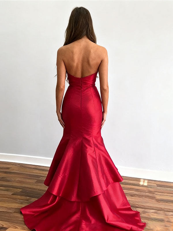 Gorgeous Red Sweetheart Mermaid Long Prom Dress Ideas, Evening Party Dresses, OLP1438