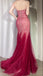 Sparkly Red Sweetheart Mermaid Long Prom Dress Ideas, Evening Party Dresses, OLP1668