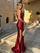 Sexy Red Sweetheart Mermaid Side Slit Long Prom Dress Ideas, Evening Party Dresses, OLP1688