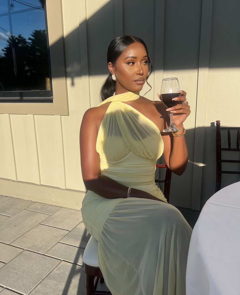 Unique Yellow High Neck Mermaid  Long Prom Dress Ideas, Evening Party Dresses, OLP1448