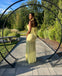 Unique Yellow High Neck Mermaid  Long Prom Dress Ideas, Evening Party Dresses, OLP1448