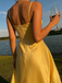 Classy Yellow Satin Prom Dress Sleeveless Corset Bodice A-Line Formal Gown,OLP1781