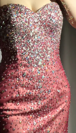 Sparkly Red Sweetheart Mermaid Long Prom Dress Ideas, Evening Party Dresses, OLP1668