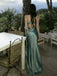 Modern Dusty Blue Silk Satin Slip Dress Cowl Neck Formal Maxi Prom Gown,OLP1995