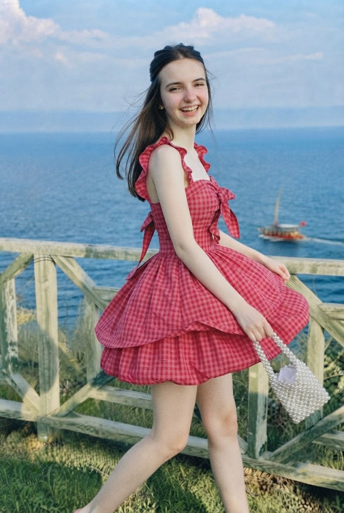 Modern Hot Pink  Bow-Tie Tiered Mini Homecoming Dress Pretty Party Sundress,HD1296