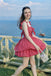 Modern Hot Pink  Bow-Tie Tiered Mini Homecoming Dress Pretty Party Sundress,HD1296