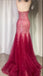Sparkly Red Sweetheart Mermaid Long Prom Dress Ideas, Evening Party Dresses, OLP1668