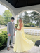 Elegant Yellow Chiffon Pleated Sweetheart Evening Dress Long Formal Gown,OLP2048